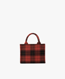 agnes b. VOYAGE【新品タグ付き✨希少】 タータンチェック　エナメル チェック コットン スモール トートバッグ 