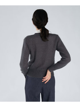 FEMME ウィメンズ 【Outlet】モヘヤ 長袖 Vネック カーディガン "Mae" グレー