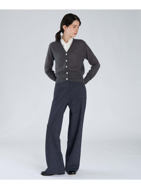 FEMME ウィメンズ 【Outlet】モヘヤ 長袖 Vネック カーディガン "Mae" グレー