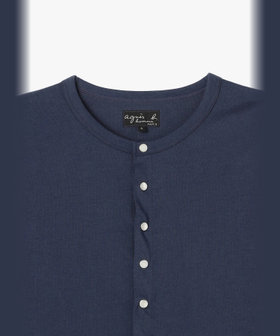 HOMME メンズ メンズ オーガニックコットン 長袖 カーディガンプレッション ブルー系その他