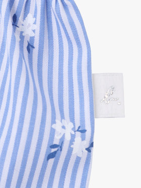 ENFANT ベビー ベビー フラワープリント ストライプ コットン 半袖ワンピース&ブルマ セット ネイビー