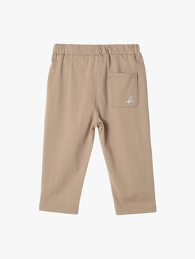 ENFANT ベビー ベビー "b."ロゴ刺繍 コットン パンツ ブラウン