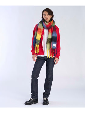 To b. by agnès b. ブロックチェック マフラー イエロー