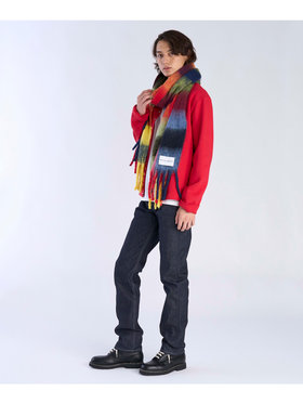 To b. by agnès b. ブロックチェック マフラー イエロー