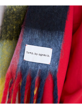 To b. by agnès b. ブロックチェック マフラー イエロー