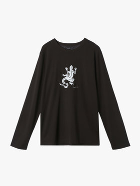 HOMME メンズ メンズ アイコニック プリント 長袖 Tシャツ ”Lezard” ブラウン系その他