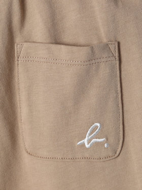 ENFANT ベビー ベビー "b."ロゴ刺繍 コットン パンツ ブラウン