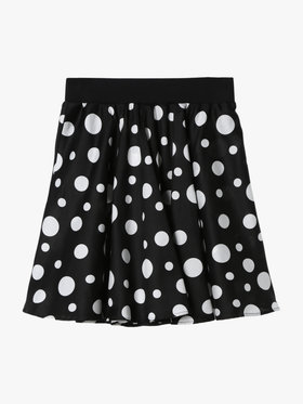 ENFANT ガールズ キッズ ドット コットン フレア スカート ブラック
