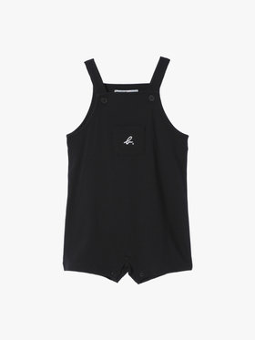 ENFANT ベビー ベビー "b."ロゴ刺繍 コットン サロペット ブラック