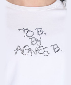 To b. by agnès b. ロゴ 刺繍 コットン 半袖 Tシャツ ホワイト