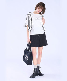 To b. by agnès b. ロゴ 刺繍 コットン 半袖 Tシャツ ホワイト