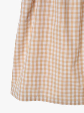 ENFANT ガールズ キッズ ギンガムチェック コットン ミディアム スカート "Bretelles" ブラウン系その他