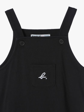 ENFANT ベビー ベビー "b."ロゴ刺繍 コットン サロペット ブラック