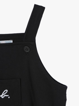 ENFANT ベビー ベビー "b."ロゴ刺繍 コットン サロペット ブラック