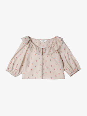 To b. by agnès b. 【Outlet】フラワーエンブロイダリーブラウス ベージュ