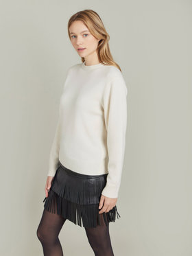 FEMME ウィメンズ カシミヤ ニット 長袖 プルオーバー "Ab" ホワイト系その他