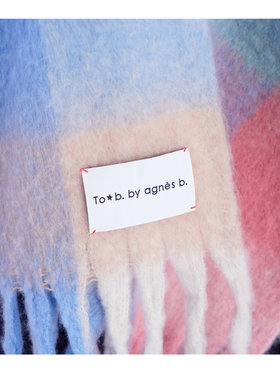 To b. by agnès b. ブロックチェック マフラー ピンク