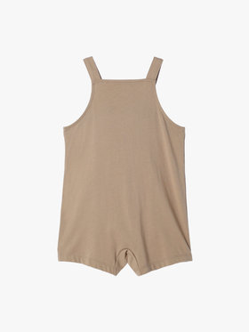 ENFANT ベビー ベビー "b."ロゴ刺繍 コットン サロペット ブラウン