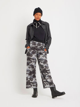 FEMME ウィメンズ 【Outlet】バイカラー コットン 長袖 Tシャツ "Evening" ブラック