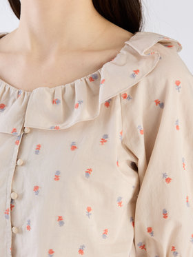 To b. by agnès b. 【Outlet】フラワーエンブロイダリーブラウス ベージュ
