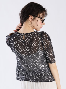 To b. by agnès b. 【Outlet】ドットブラウス ブラック