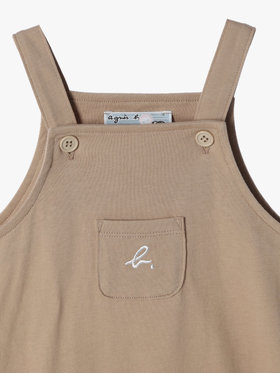 ENFANT ベビー ベビー "b."ロゴ刺繍 コットン サロペット ブラウン