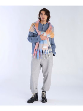 To b. by agnès b. ブロックチェック マフラー ピンク