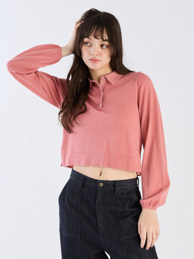 To b. by agnès b. 【Outlet】ラメニットポロ ピンク