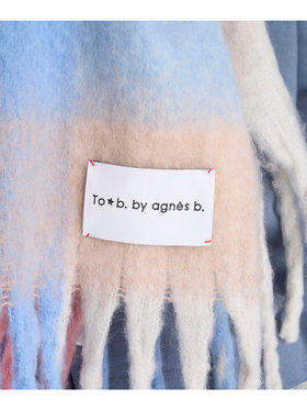 To b. by agnès b. ブロックチェック マフラー ピンク