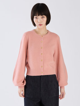 To b. by agnès b. 【Outlet】ウール ボリュームスリーブ ラブリー カーディガン ピンク