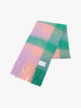 To b. by agnès b. ブロックチェック マフラー ピンク