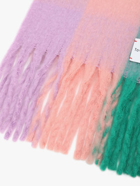 To b. by agnès b. ブロックチェック マフラー ピンク