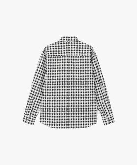 HOMME メンズ メンズ チェックプリント コットン 長袖 シャツ "Andy" ブラック