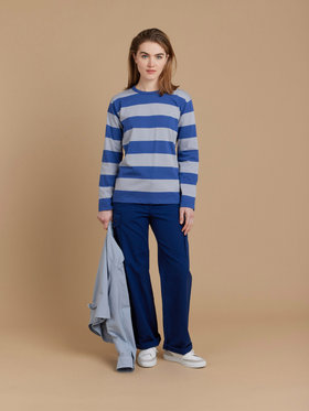 FEMME ウィメンズ 【Outlet】J019 TS ボーダー ロングスリーブTシャツ ブルー×グレー