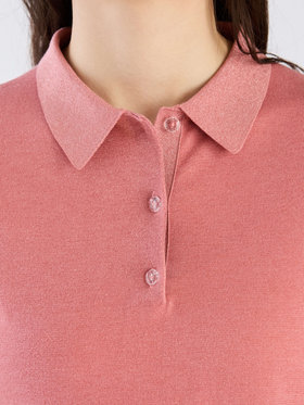 To b. by agnès b. 【Outlet】ラメニットポロ ピンク