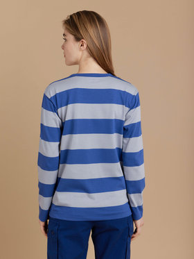 FEMME ウィメンズ 【Outlet】J019 TS ボーダー ロングスリーブTシャツ ブルー×グレー