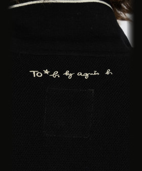 To b. by agnès b. To b. by agnes b.× green label relaxing ロゴ刺繍 コットン ニットポロ ブラック