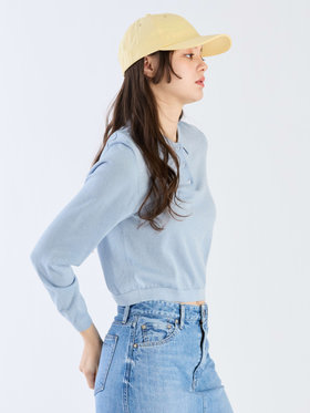 To b. by agnès b. 【Outlet】ラメニットポロ ブルー