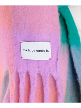 To b. by agnès b. ブロックチェック マフラー ピンク