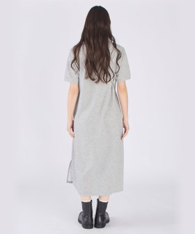 To b. by agnès b. WEB限定 ピケ ジャージー 半袖 ポロ ワンピース グレー