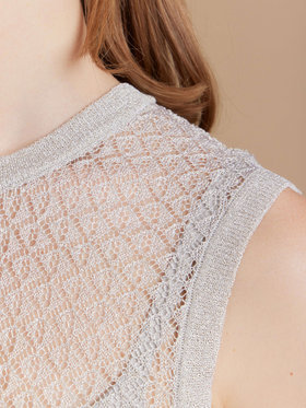 FEMME ウィメンズ 【Outlet】LM67 PULLOVER ノースリーブ プルオーバー シルバー