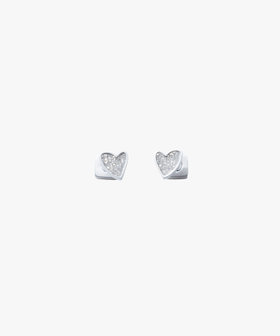 To b. by agnès b. グリッターハート ピアス シルバー