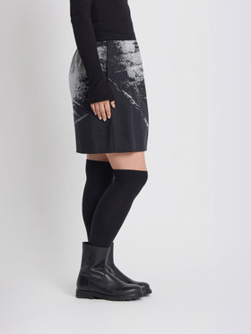 FEMME ウィメンズ フォトプリント Aライン スカート ”image reflet” ブラック