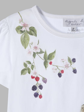 ENFANT ガールズ キッズ プリント 半袖 アーティスト Tシャツ "MAZASI" ホワイト
