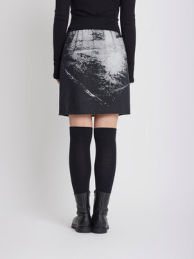 FEMME ウィメンズ フォトプリント Aライン スカート ”image reflet” ブラック