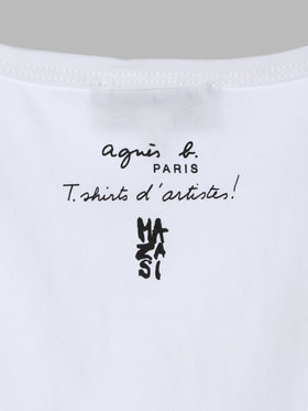 ENFANT ガールズ キッズ プリント 半袖 アーティスト Tシャツ "MAZASI" ホワイト