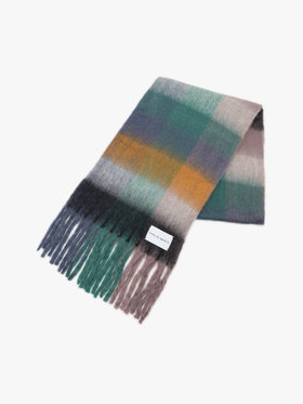 To b. by agnès b. ブロックチェック マフラー グリーン