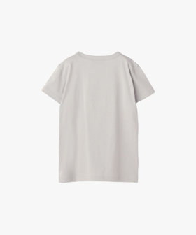 ENFANT ユニセックス キッズ ロゴ ボーダー プリント コットン 半袖 Tシャツ "Etoile" グレー