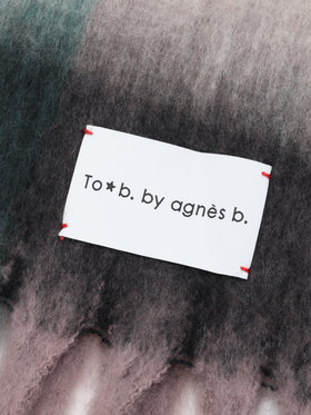To b. by agnès b. ブロックチェック マフラー グリーン