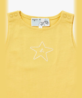ENFANT ベビー ベビー "b." ロゴ スター コットン ノースリーブ サロペット "Missia" イエロー